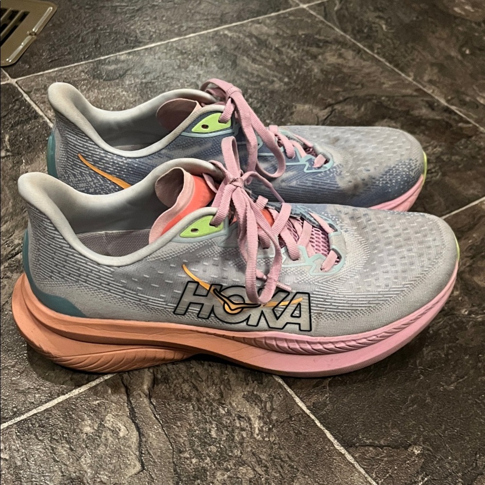 Hoka Women's Gray and Pink Athletic Shoes